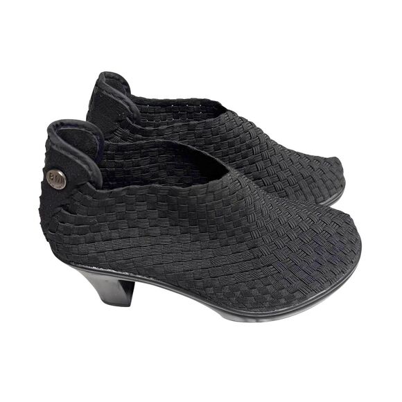 Bernie Mev Shoes - Bernie Mev Chesca Woven Shoes Clogs Slip On Heeled Women Black 36 US 5.5 NIB